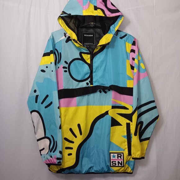 REASON GRAPHIC WINDBREAKER HOODIE JACKET